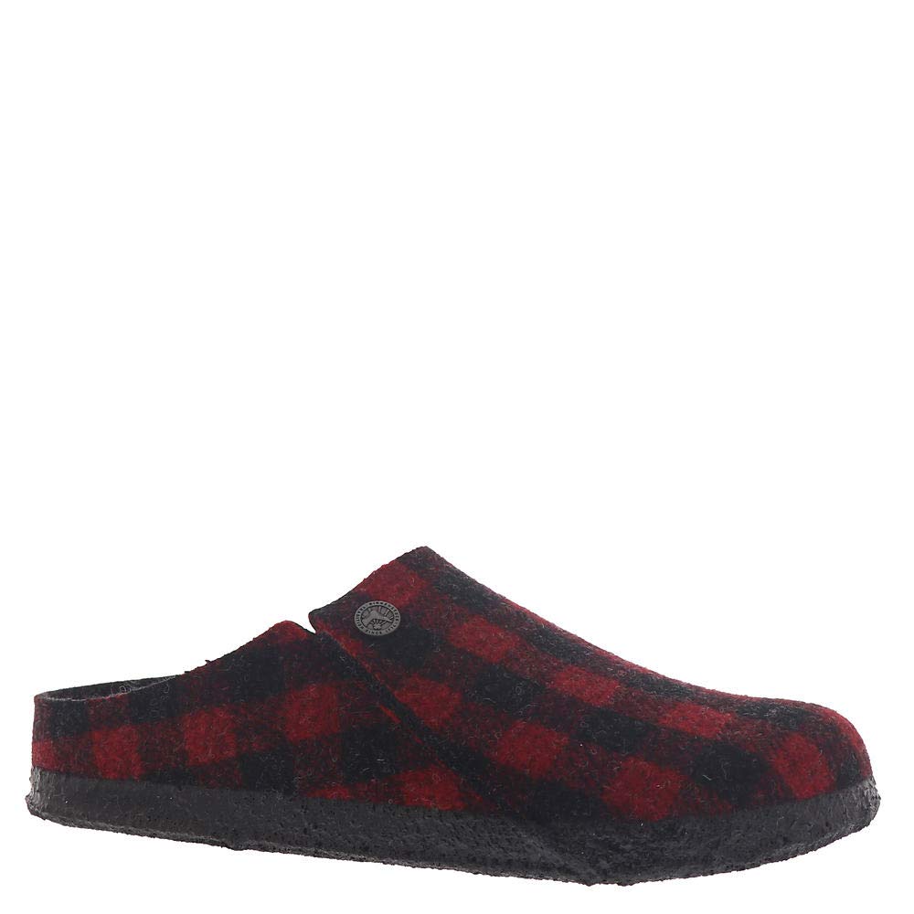 Birkenstock Zermatt Shearling Lined Narrow Slipper - Women's Plaid Red/Natural Wool Shearling, 42.0