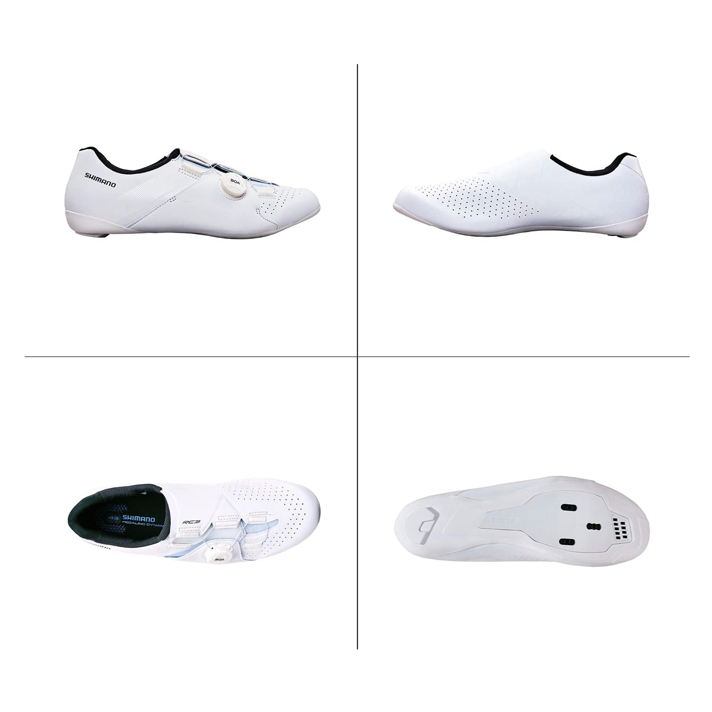 SHIMANO SH-RC300 Value-Packed Road Cycling Shoe, White, 11-11.5 Men (46 EU)