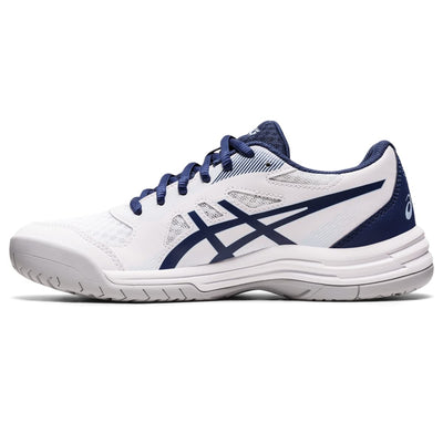 ASICS Women's Upcourt 5 Volleyball Shoes, 7, White/DEEP Ocean