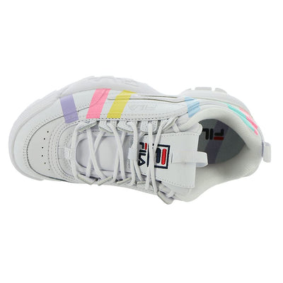 Fila Disruptor II Stripe Women's Sneaker 9.5 B(M) US White-Cotton Candy-Blue