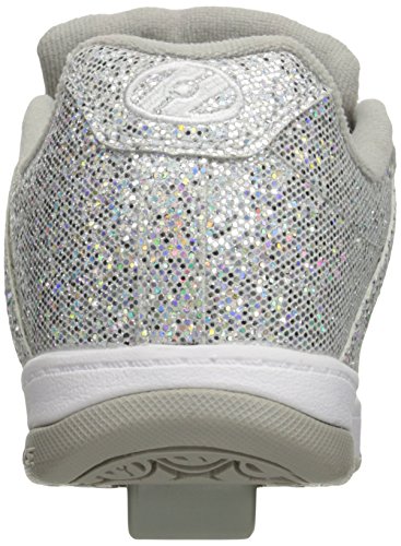 Heelys Girls Split Sneaker, Silver/Disco Glitter, 2 Little Kid