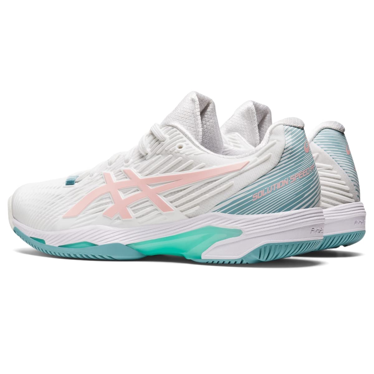 ASICS Solution Speed FF 2 Tennis Shoes for Women - Traditional Lace-up Closure - PU Upper White/Frosted Rose 6.5 B - Medium