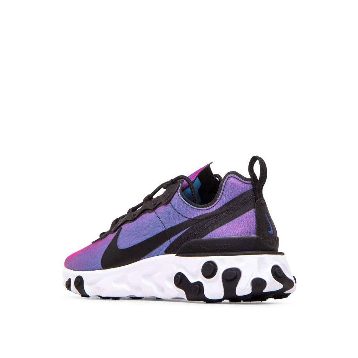 Nike Men's React Element 55 Black/Black/Laser Fuchsia/White Mesh Running Shoes 7.5 M US