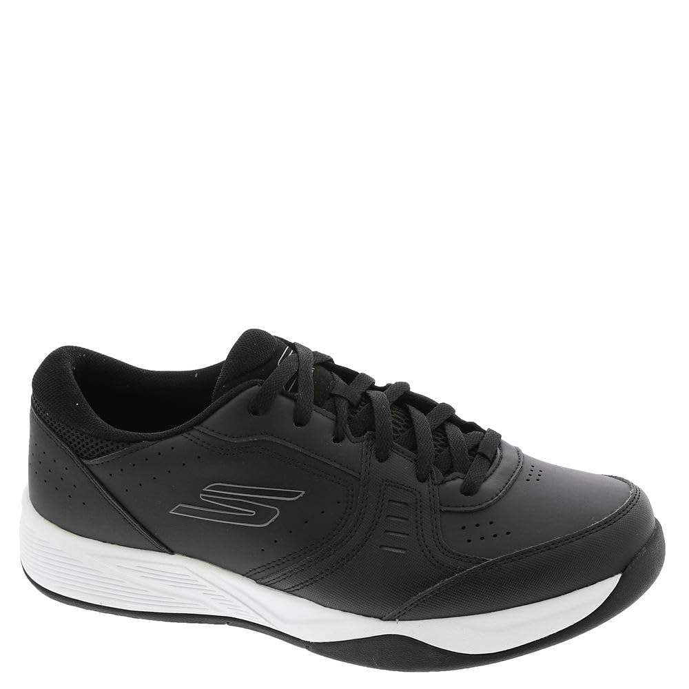 Skechers Men's Viper Court Smash-Athletic Indoor Outdoor Pickleball Shoes | Relaxed Fit Sneakers 10 X-Wide Black/White