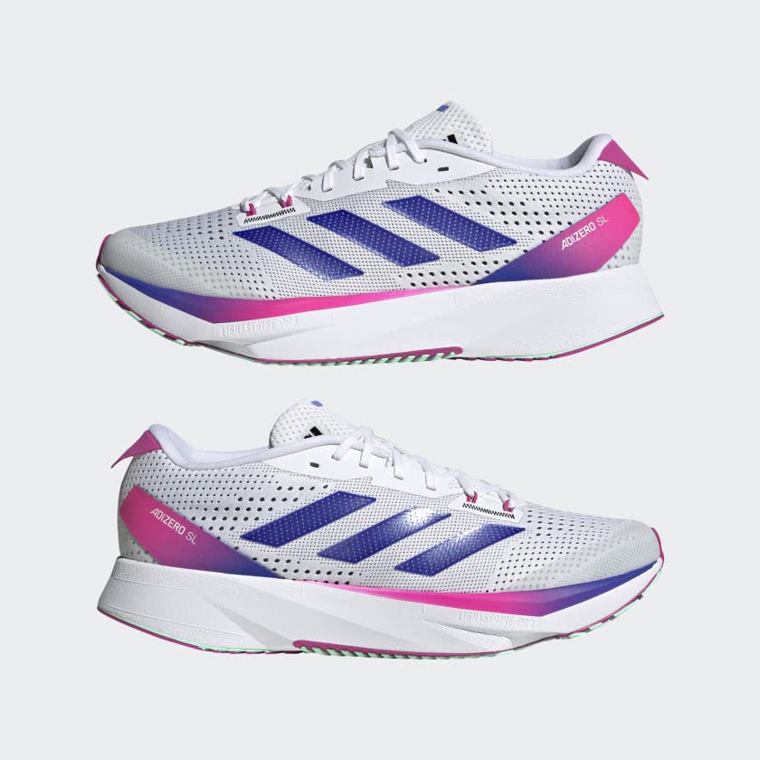 adidas Men's Adizero Sl 11 Cloud White/Lucid Blue/Lucid Fuchsia