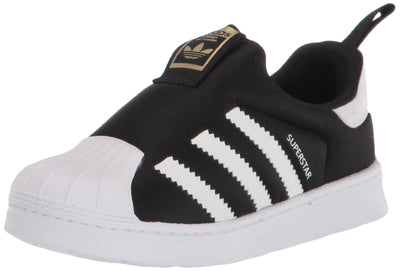 adidas Unisex-Child Superstar 360 Shoes 10 Toddler Black/White/Gold Metallic