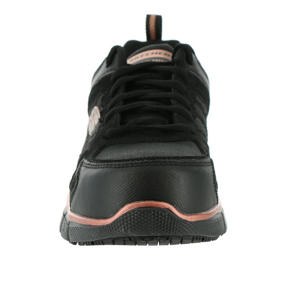 Skechers Work Telfin-Kanpur Work Sneaker Women's Oxford 7.5 Black-rose Gold