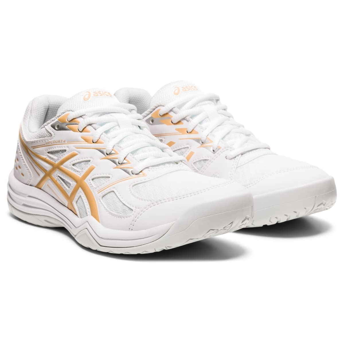 ASICS Women's Upcourt 4 Indoor Sport Shoes, 8.5, White/Champagne