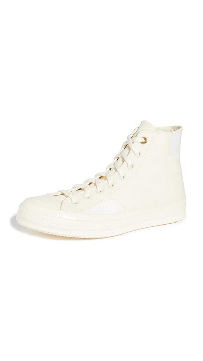 Converse Men's Chuck Taylor ‘70s High Top Sneakers, Egret/Egret/Egret, Off White, 9 Medium US