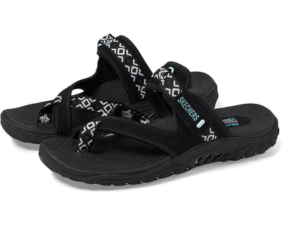 Skechers Women's Reggae-Trailway Flip-Flop Sandals Reggae - Trailway 8.5 Wide Black