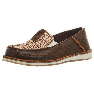 ARIAT Women's Cruiser Boat Shoe 8 Vintage Bomber/Cheetah Hair on