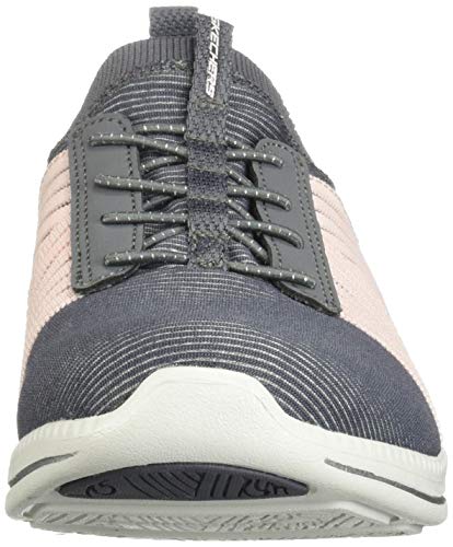 Skechers Women's City Pro Easy Moving Sneaker, Charcoal/Pink, 8