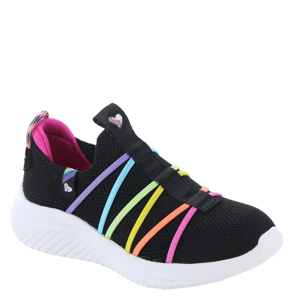 Skechers Ultra Flex 3.0 Sneaker, Black/Multi, 3 US Unisex Little Kid