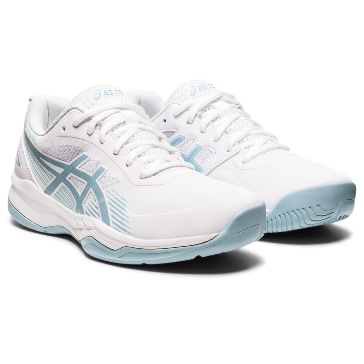 ASICS Women's Gel-Game 8 Tennis Shoes, 5, White/Smoke Blue