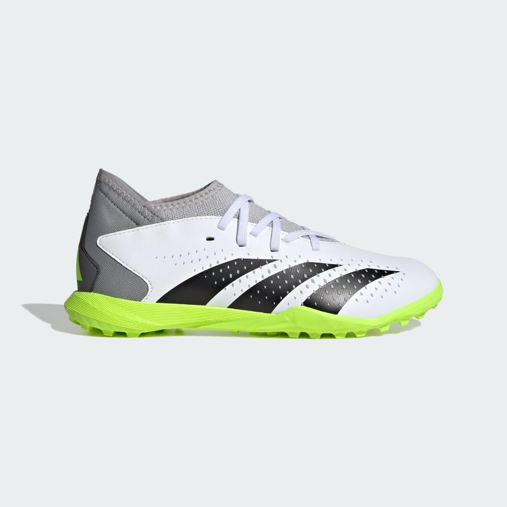 adidas Unisex Accuracy.3 Turf Soccer (Little Big Kid) Shoe 1.5 Little Kid White/Core Black/Lucid Lemon