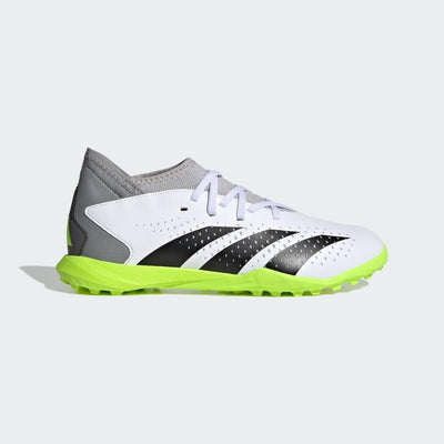 adidas Unisex Accuracy.3 Turf Soccer (Little Big Kid) Shoe 1.5 Little Kid White/Core Black/Lucid Lemon