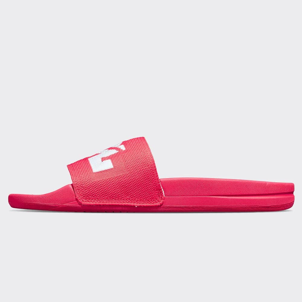 APL: Athletic Propulsion Labs Women's Big Logo Techloom Slide, Red/White, 9