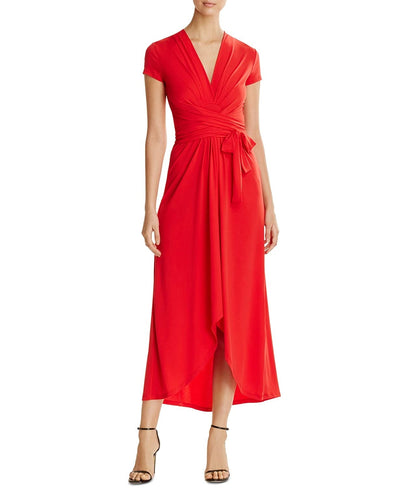Michael Michael Kors womens Cap Sleeve Wrap Maxi Dress X-Small Geranium