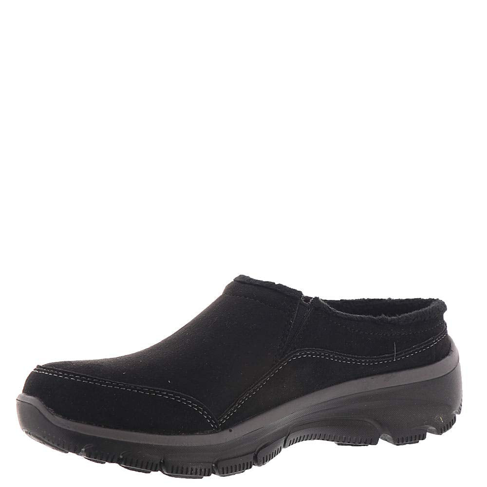 Skechers Women's Easy Going-Latte-Twin Gore Slip-on Open Back Mule, Black, 11