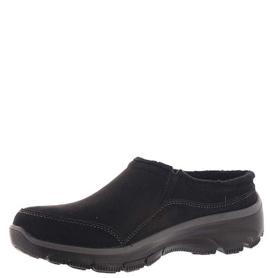 Skechers Women's Easy Going-Latte-Twin Gore Slip-on Open Back Mule, Black, 9