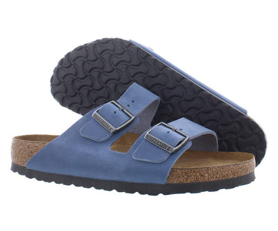 Birkenstock Unisex Arizona Sandal Soft Footbed Dusty Blue Oiled Leather 36 R EU