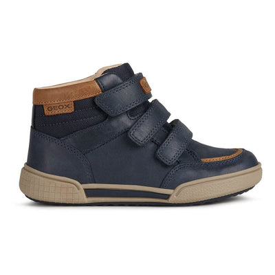 Geox Boy's Poseido 13 (Toddler/Little Kid/Big Kid) Navy/Cognac 34 (US 3 Little Kid) M