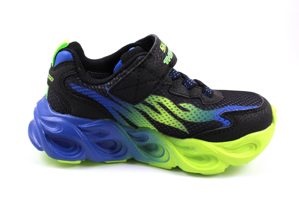 Skechers Boy's Thermo-Flash-Heat-Flux Sneaker 2 Little Kid Black/Blue/Lime