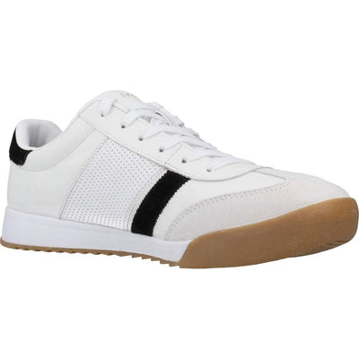 Skechers Men's Low-top Trainers 11 White Leather Black Trim