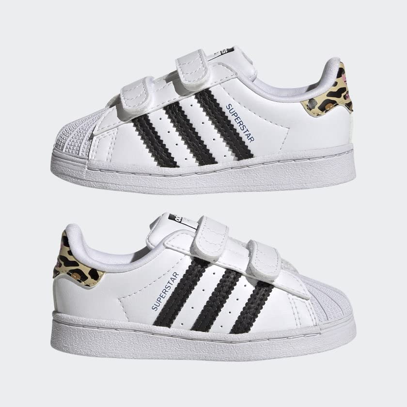 adidas Superstar Shoes Kids' 7 Toddler Cloud White/Core Black/Blue