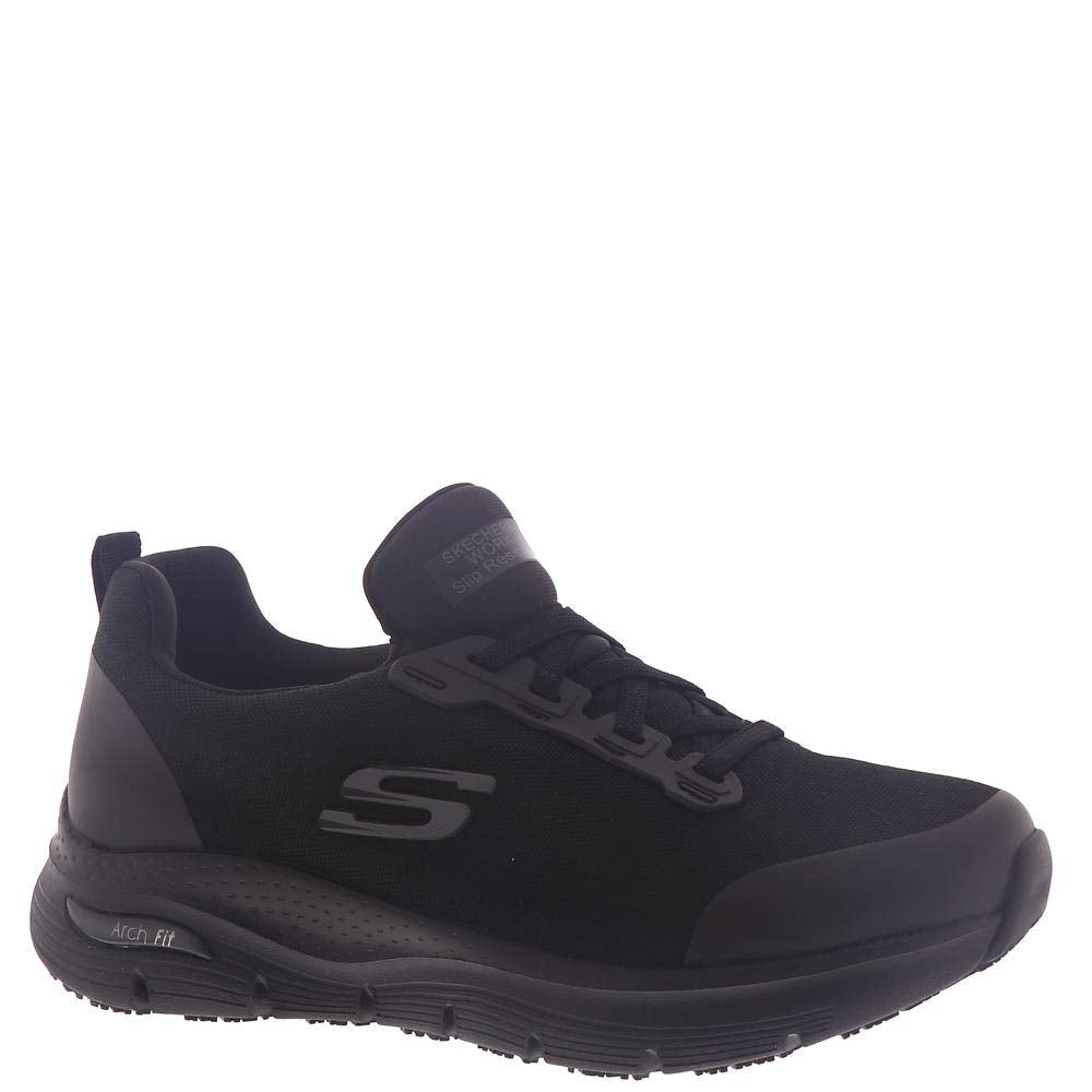 Skechers Women's Work Arch Fit SR - Vermical Sneaker, Black, 10