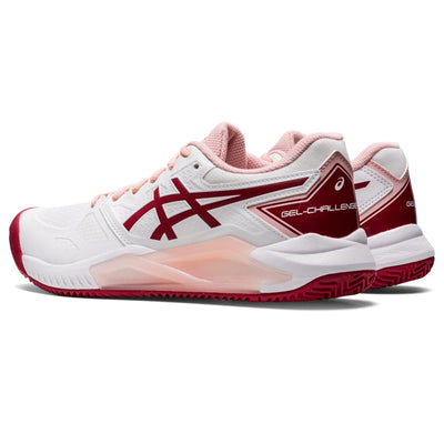 ASICS Women's Gel-Challenger 13 Clay Tennis Shoes, 9.5, White/Cranberry