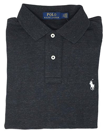 Polo Ralph Lauren Men Medium Fit Interlock Polo Shirt (XL, Black Heather)