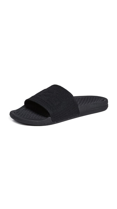 Athletic Propulsion Labs (APL) Men's Big Logo Techloom Slide Flat Sandal, Black, 14