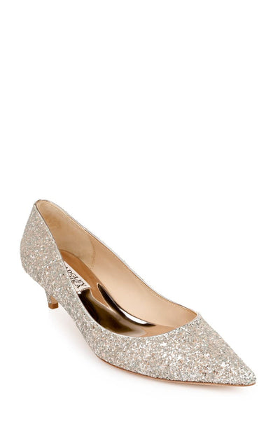 Badgley Mischka Madison II Wide-Width Glitter Kitten Heel