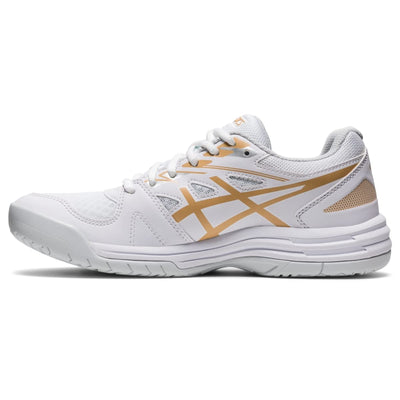 ASICS Women's Upcourt 4 Indoor Sport Shoes, 8.5, White/Champagne