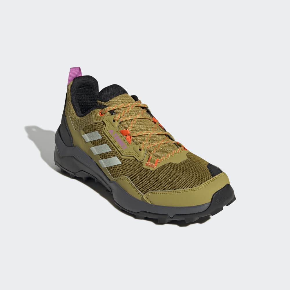 adidas Mens Terrex Ax4 Hiking Hiking Sneakers Shoes - Blue 12 Pulse Olive/Linen Green/Impact Orang