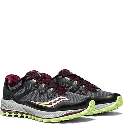 Saucony Women's Peregrine 8 Running Shoe, Black/Mint, 7.5 Medium US