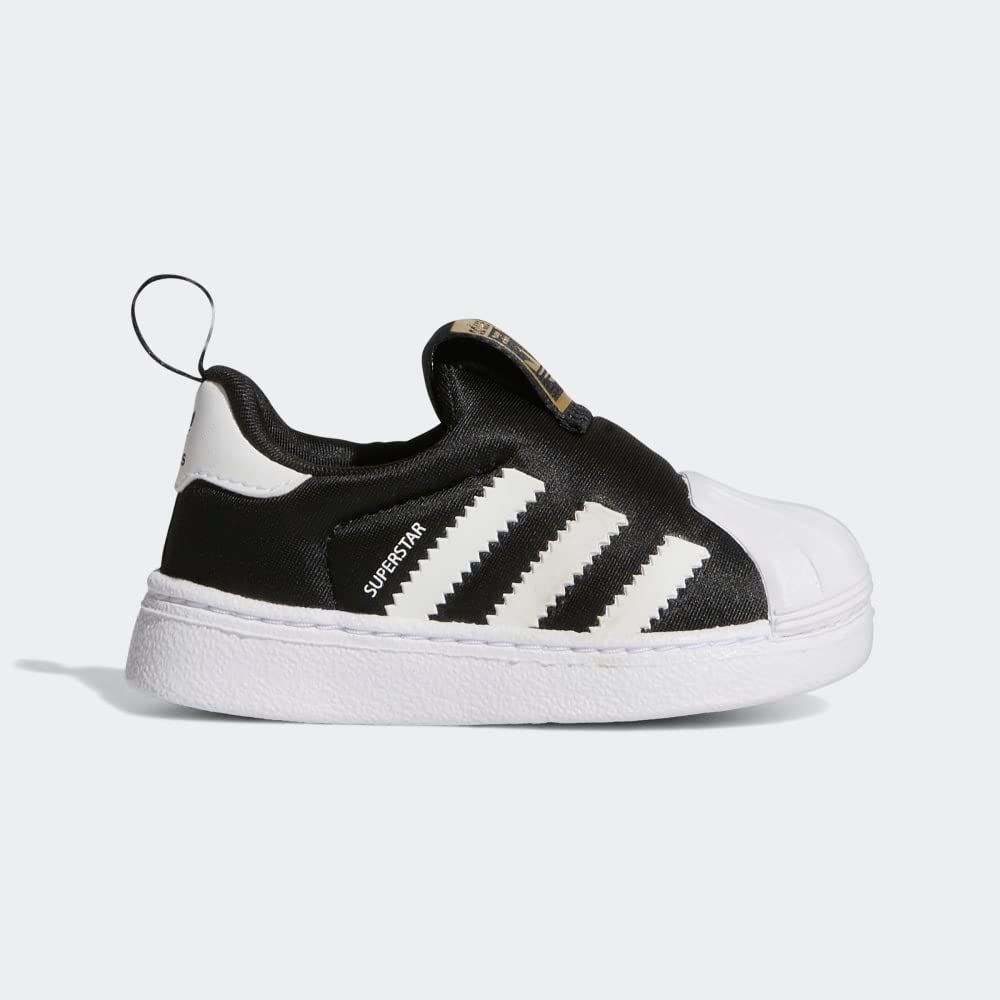 adidas Unisex-Child Superstar 360 Shoes 10 Toddler Black/White/Gold Metallic