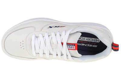 Skechers Men's Sneaker 11.5 White Leather Navy Red Trim