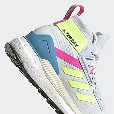 adidas Women's Terrex Free Hiker Primeblue Hiking Shoe, Halo Blue/Yellow/Screaming Pink - 9.5 M