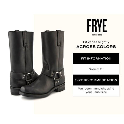 Frye Harness 12R Boots for Men with Oiled-Leather Upper, Goodyear Welt Construction, Stacked Leather Heel, and Nickel Hardware – 12” Shaft Height, Black - 11.5M