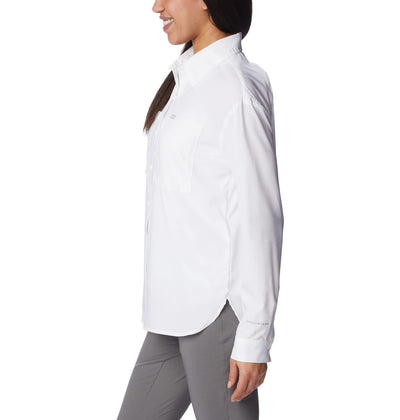 Columbia Women's Silver Ridge Utility Long Sleeve Shirt, White, Large