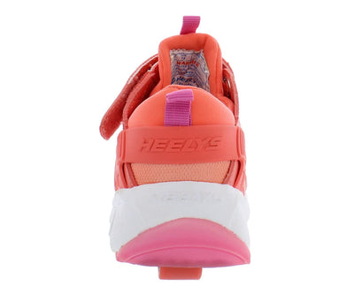 HEELYS Girl's Force X2 Wheels Skate Sneaker Shoes 1 Little Kid Papaya/Hot Pink