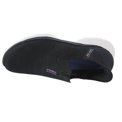 Skechers Women's Hands Free Slip-ins Go Walk 6-Fabulous View Sneaker 7.5 Wide Black/Lavender