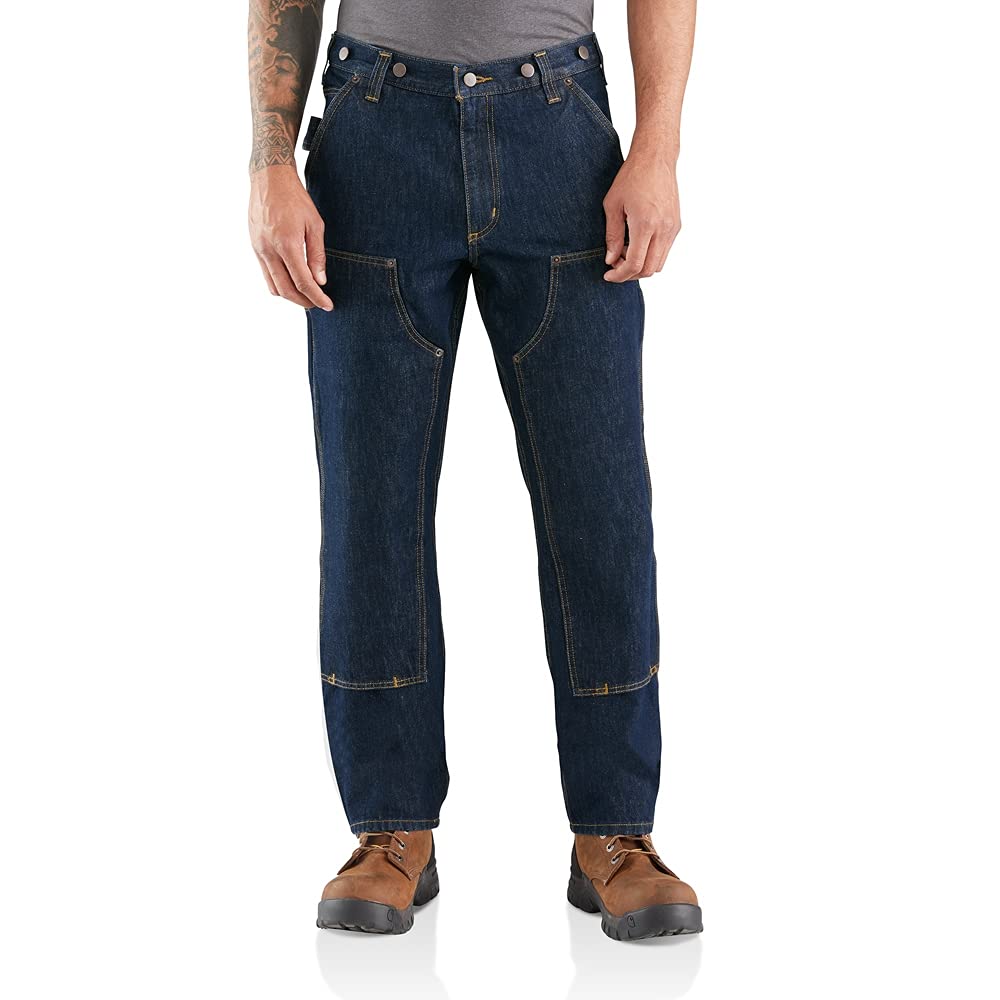 Carhartt mens Rugged Flex Relaxed Fit Heavyweight Double-front Utility Logger Jean 40W x 32L Freight