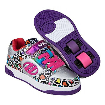 HEELYS Girl's Cosmical X2 (Little Kid/Big Kid/Adult) Silver/Purple/Rainbow 3 Little Kid M