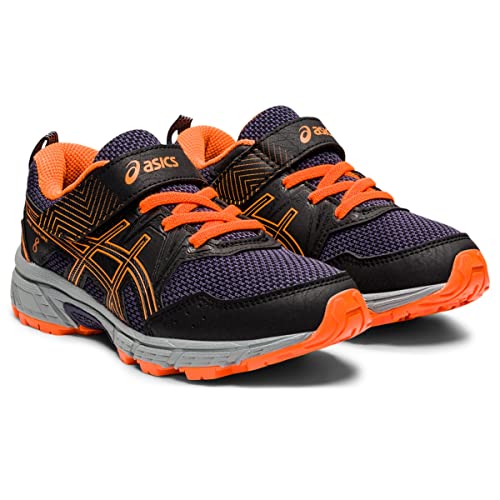 ASICS Kid's PRE Venture 8 Pre-School Running Shoes, 2.5, Black/Shocking Orange