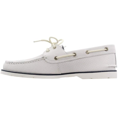 Sperry Mens Leeward 2-Eye Perforated Casual Shoes - White - Size 9.5 D