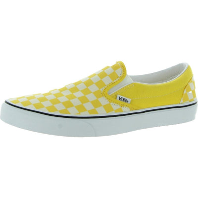 Vans Men's Classic Slip On Trainers, (Checkerboard) Cyber Yellow/True White, Size 11.5, Chessboard Cyber Yellow True White, 10