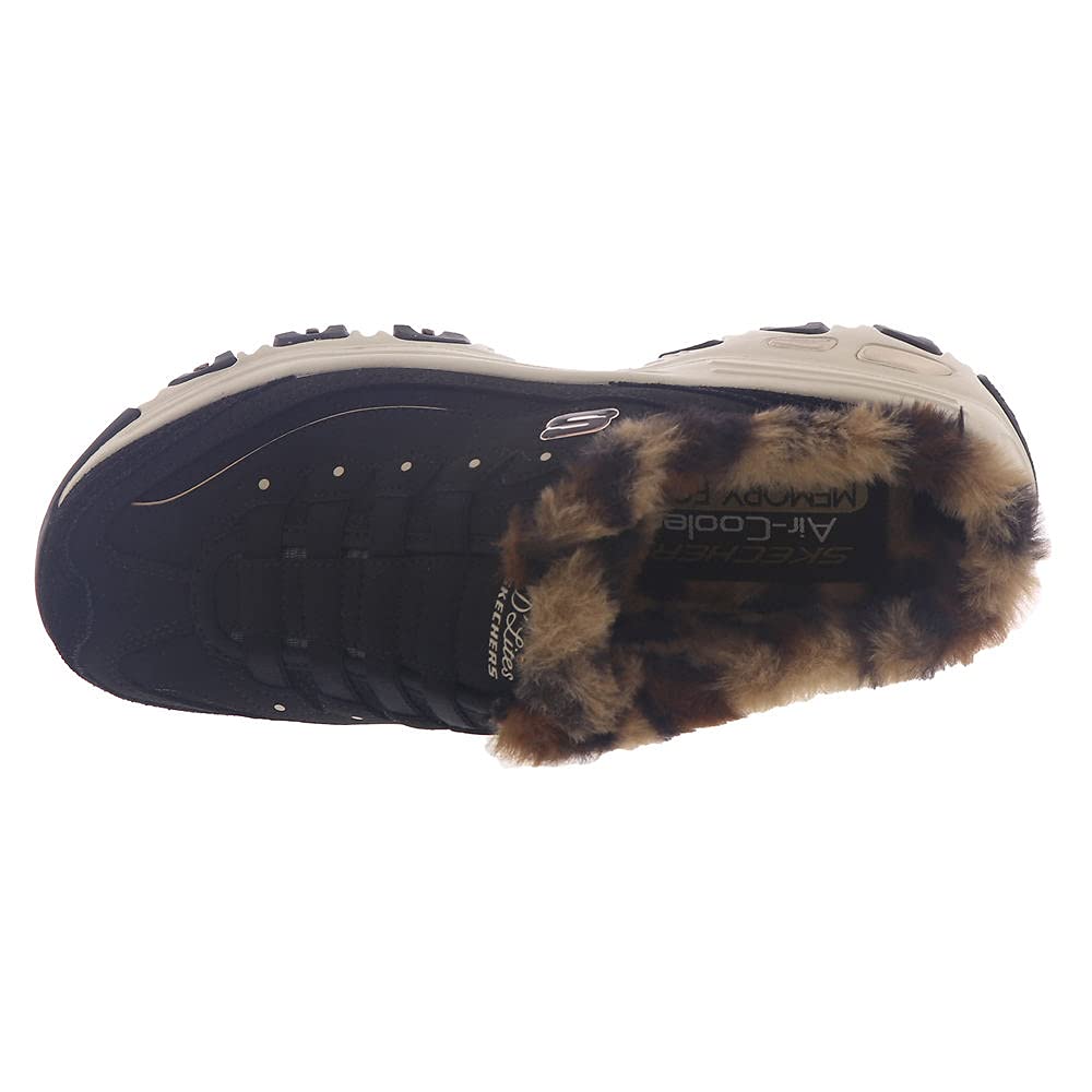 Skechers Sport DLites Plush Cloud Womens Slip On 85 BM US LeopardBlack